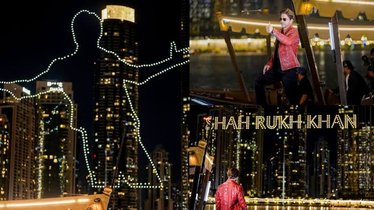 Drones Light Up Dubai Sky With Shah Rukh Khan S Signature Pose Ahead Of