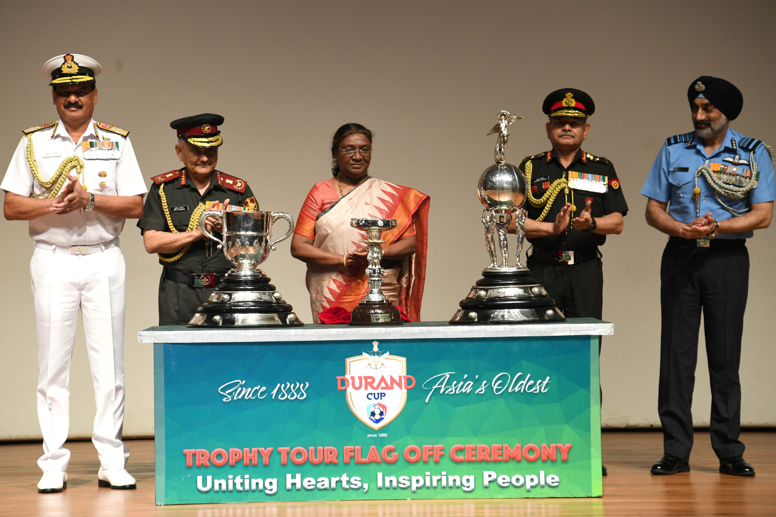 President Murmu Unveils the Trophies of Durand Cup Tournament 2024 ...