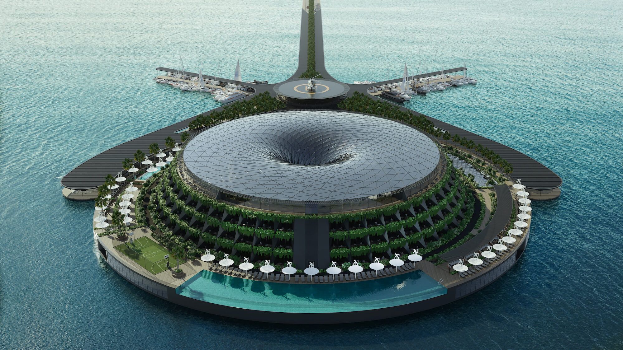Floating eco-luxury 5-star hotel