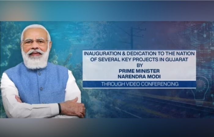 Prime Minister Narendra Modi inaugurated and dedicated to the nation several key projects of the Railways in Gujarat through video conference.