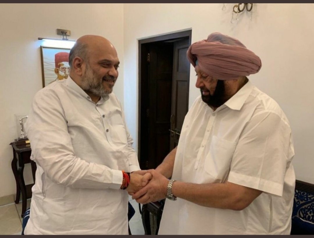 Captain Amarinder Singh Meets Amit Shah In Delhi;