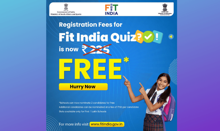 Free Registration For 2 Lakh School Students For Fit India Quiz