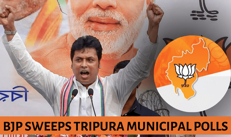 BJP Bags Landslide Victory In Tripura Civic Polls, Wins 217 Of 222 ...