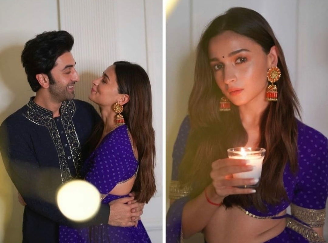 Viral! Alia Bhatt and Ranbir Kapoor twin in loved-up pic from Diwali ...