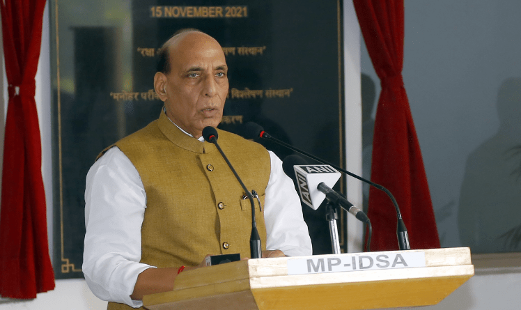 Defence Minister Rajnath Singh unveiled a plaque at the Institute for Defence Studies and Analyses in New Delhi on November 15, 2021, to rename the institute after former Defence Minister late Manohar Parrikar.
