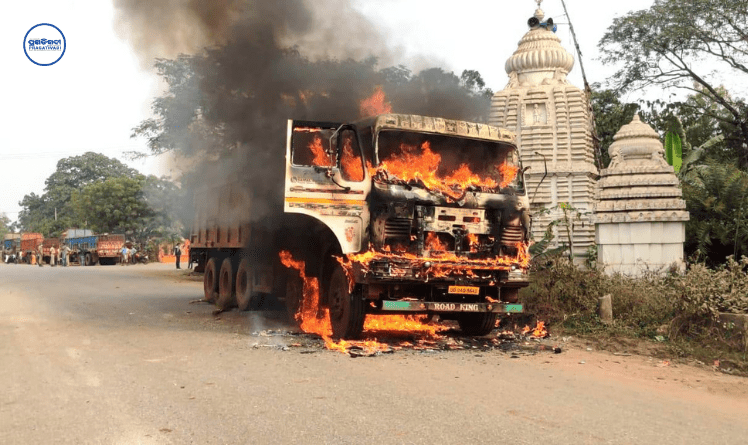 Mob Sets Truck Ablaze