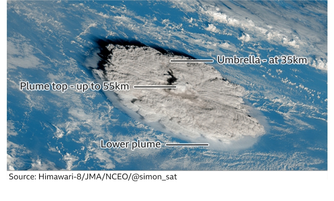 Tonga volcano plume