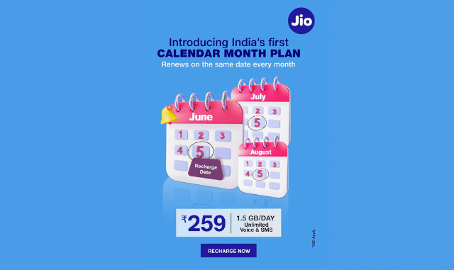Jio Calendar Month Validity