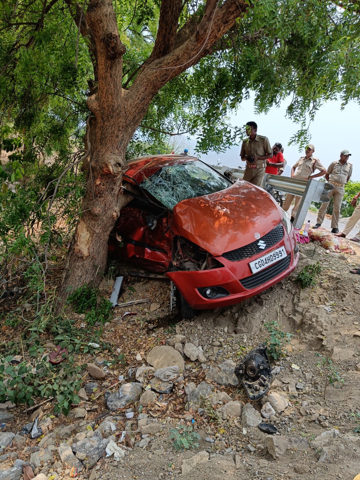 Car Hits Tree Near Boudh