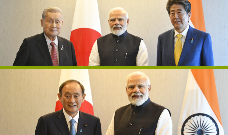 PMs Of Japan Call On PM Modi