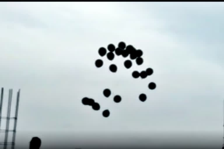 Black Balloons Near PM Modi's Chopper
