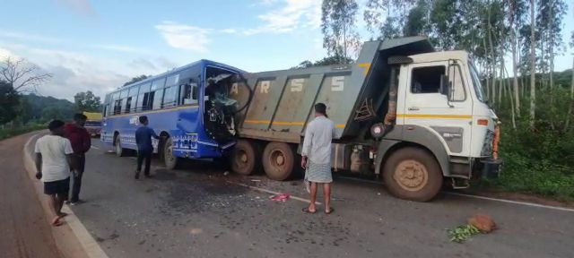 Bus Crashes Into Truck