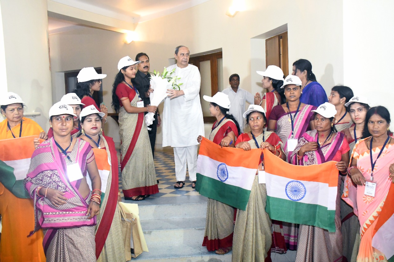 Mission Shakti WSHG Members From Six Dists Call On CM Naveen