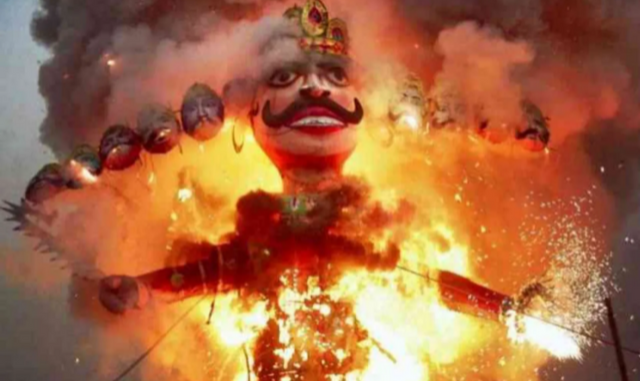 Burning of Raavan effigies