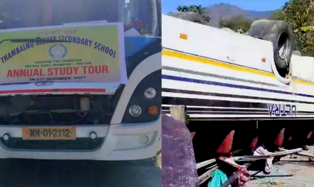 Tujuh termasuk 5 siswa sekolah tewas dalam kecelakaan bus Manipur;  lega diumumkan