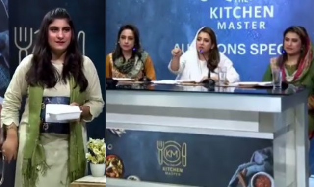 Jam tangan!  Kontestan acara memasak Pakistan membawa biryani dari toko