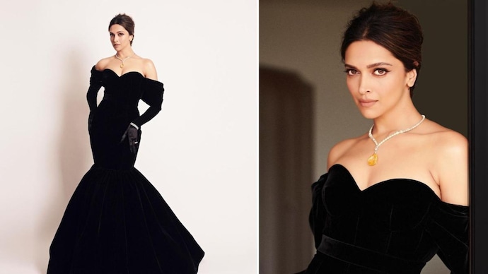 Deepika Padukone opts for electric blue eyeliner and a top knot hairstyle  at the 2023 Vanity Fair Oscars Party