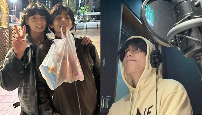 BTS V shares photo with Jungkook, gives a glimpse of his recording ...