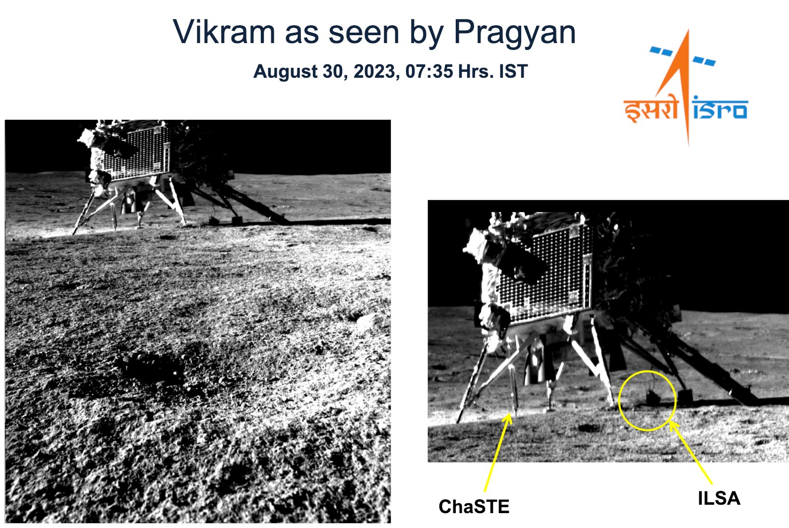 Chandrayaan-3 Mission: Pragyan Rover Clicks Image Of Vikram Lander On ...