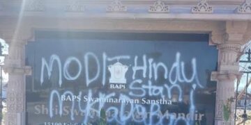 Hindu temple defaced in California with anti-India graffiti
