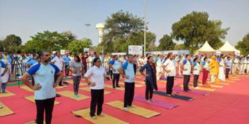 Over 6000 Yoga Enthusiasts Practiced Common Yoga Protocol at Kalinga Stadium
