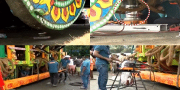 Brahma Taladhwaja Rath stuck Kendrapara