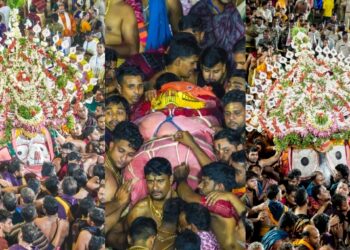 Lord Jagannath's Adapa Mandap Bije Captivates Devotees in Puri Rath Yatra