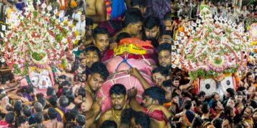 Lord Jagannath's Adapa Mandap Bije Captivates Devotees in Puri Rath Yatra