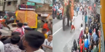 Ahmedabad Rath Yatra elephant scare