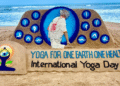Sudarsan Pattnaik Yoga Day sculpture