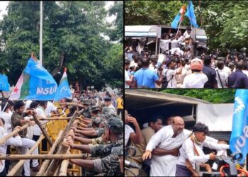 Congress workers protest in Odisha