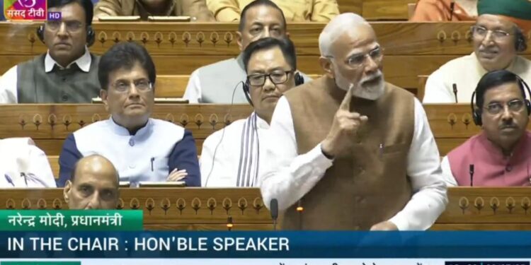 Modi Slams Congress in Lok Sabha