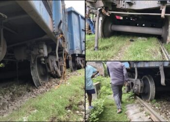 Limestone-Laden Train Derails