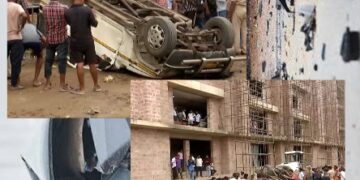 Car Falls from Jagannathballav Multi-Level Parking in Puri; Driver Critically Injured