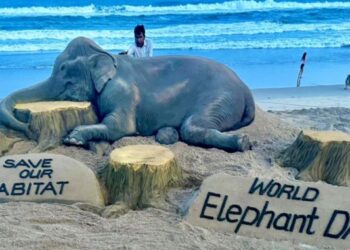 World Elephant Day Sand Art