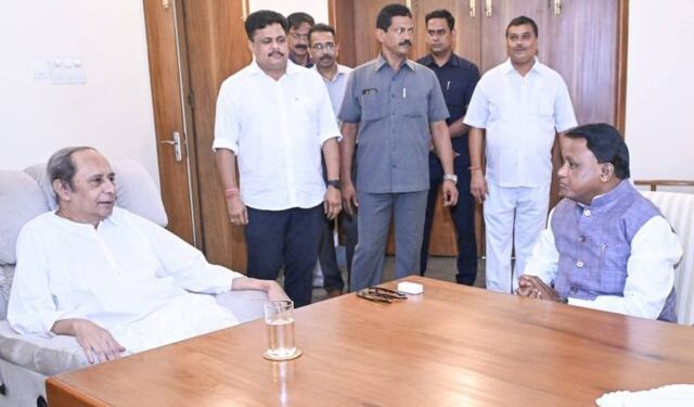 Mohan Majhi meets Naveen Patnaik