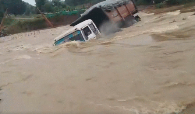 Truck Swept Away