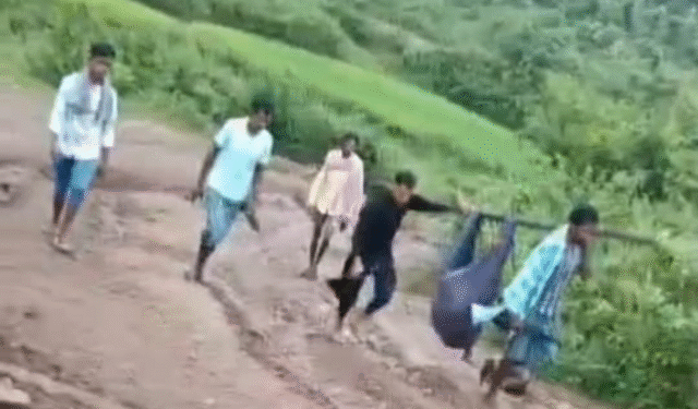 Pregnant Woman Carried to Hospital