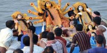 Durga Puja idol immersion