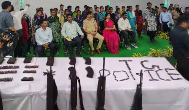 Maoist surrender Hyderabad weapons