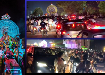 Barang Kartikeswar Idol Immersion Remains Vibrant but Leads to Traffic Jams on Trisulia Road