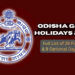 Odisha Govt 2026 Holidays