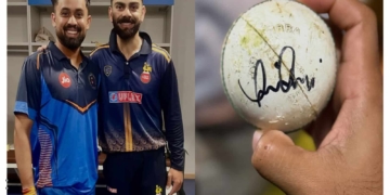Virat Kohli Signs Match Ball, Poses with Gujarat Spinner Who Dismissed Him in Vijay Hazare Trophy