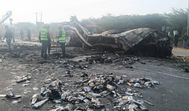 Bus Catches Fire in Karnataka