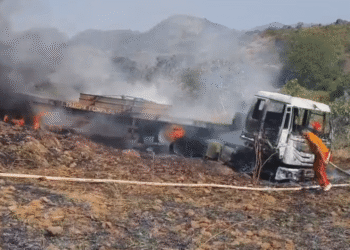 Trailer Catches Fire