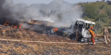 Trailer Catches Fire