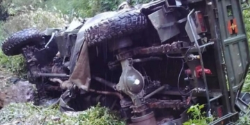 Army Vehicle Falls into Gorge