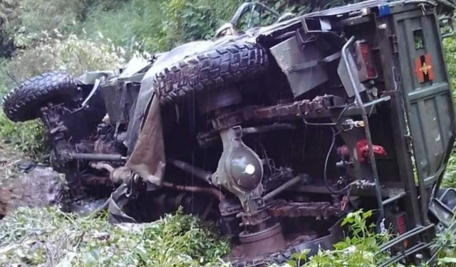 Army Vehicle Falls into Gorge