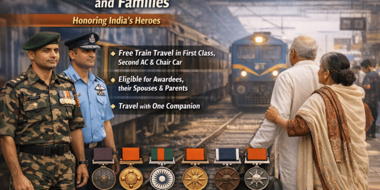 Lifetime Free Train Travel for Gallantry Award Winners