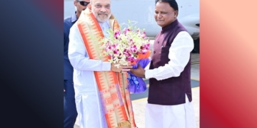 Amit Shah Arrives in Bhubaneswar